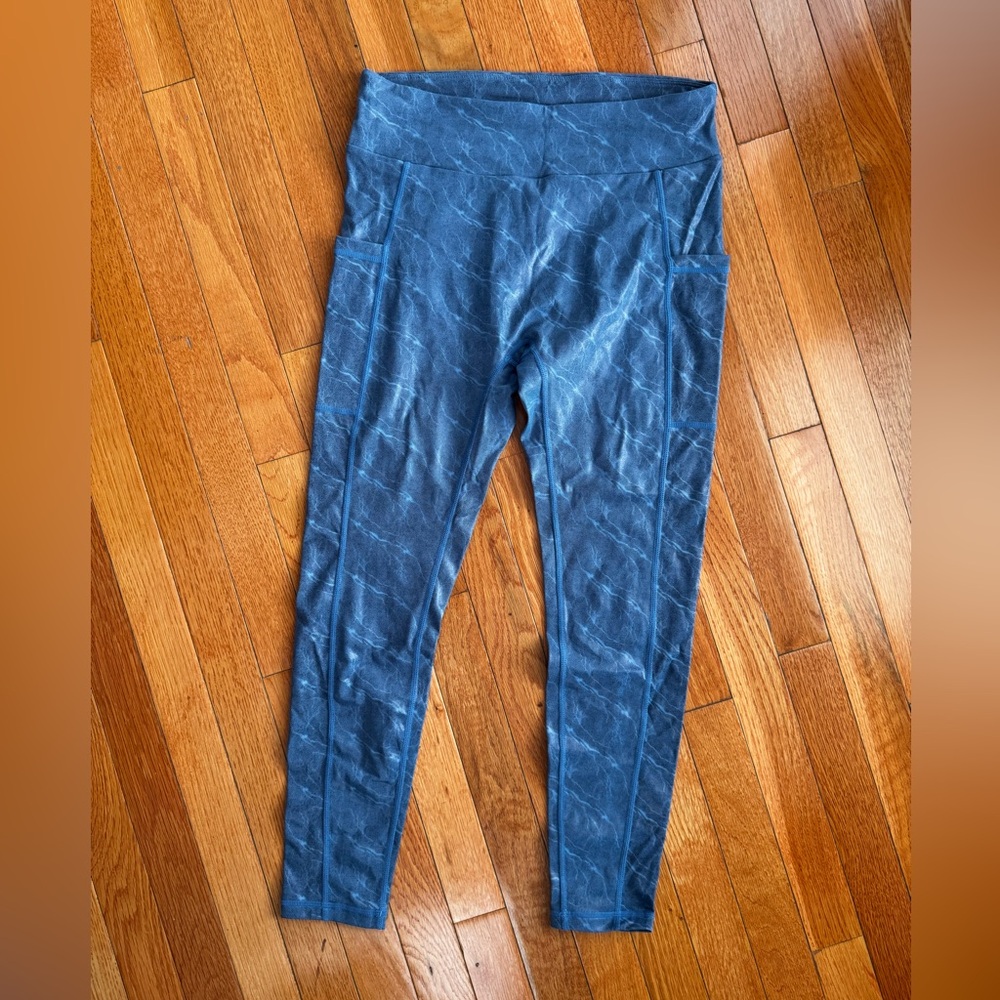 Blue High-Waisted Leggings 7/8 inch